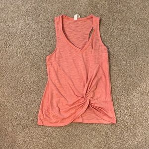Orange Knotted Front Tank Top
